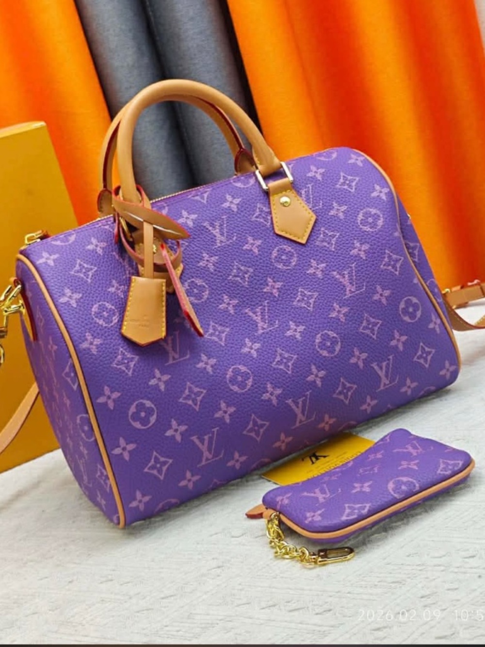 Luxury Purple Monogram Louis Vuitton style Speedy 30